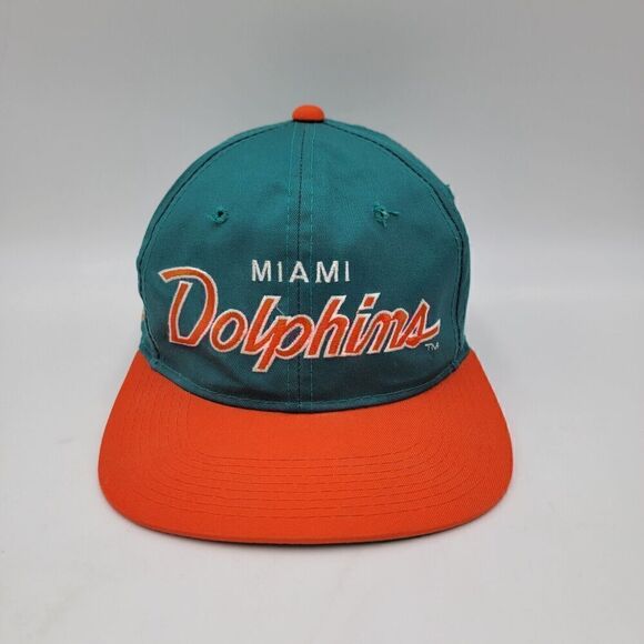Vintage Sports Specialties The Twill Miami Dolphins SCRIPT Snapback Hat Teal OJ - Picture 1 of 11